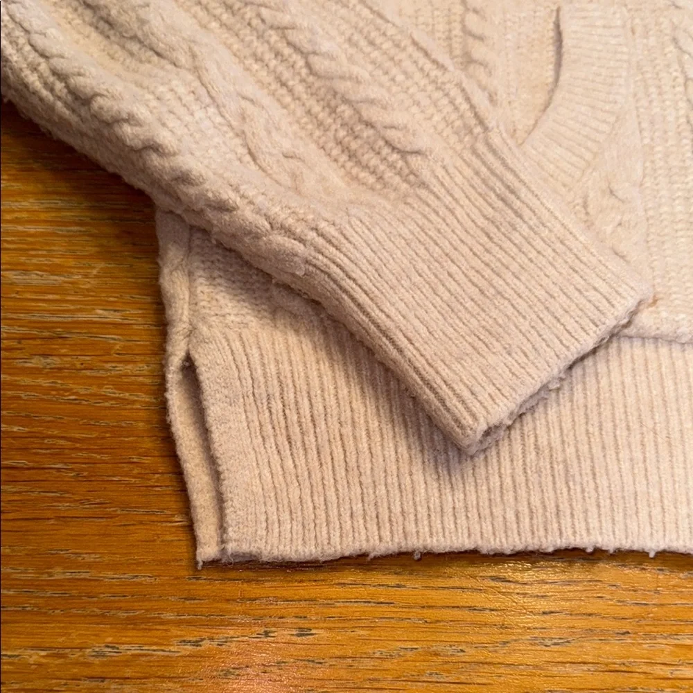 Pink Rose Cream Cozy Cable Knit Cardigan - Picture 2 of 4